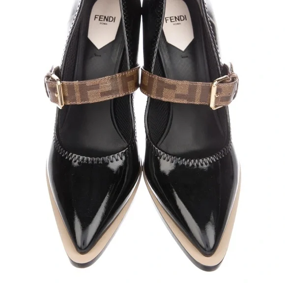 Fendi Black and Brown Heels - Picture 1 of 5